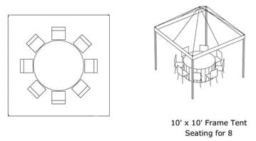 10' x 10' Tent (Fits 8) *Estimated Pricing*