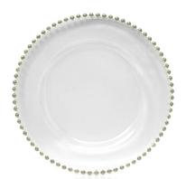 Clear Glass Charger Plates (Gold or Silver Rim)