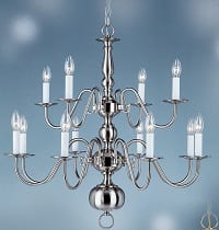 Silver 12 Light Chandelier