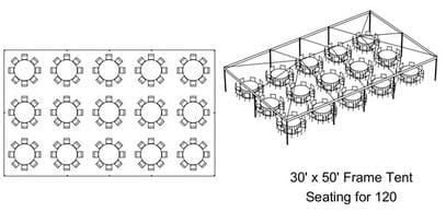 30' x 50' Tent (Fits 120) *Estimated Pricing*