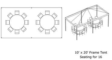 10' x 20' Tent (Fits 16) *Estimated Pricing* 