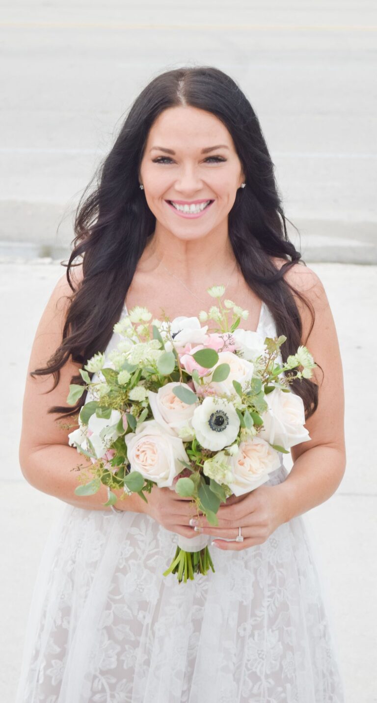 Garden Roses and Wild Flower Bouquet